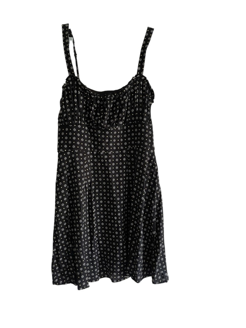 Altar’d State Black Floral Sundress Size M Adjustable Straps Smocked Back dress